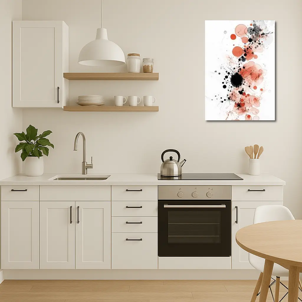 Red Black Ink Splash Abstract Watercolor Art – Wall Art
