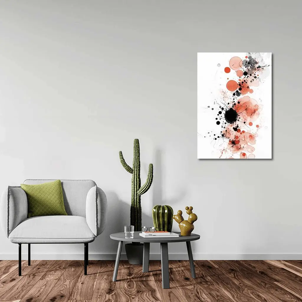 Red Black Ink Splash Abstract Watercolor Art – Wall Art