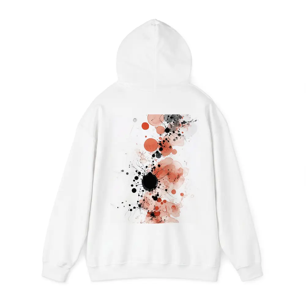Red Black Ink Splash Abstract Watercolor Art – Hoodies