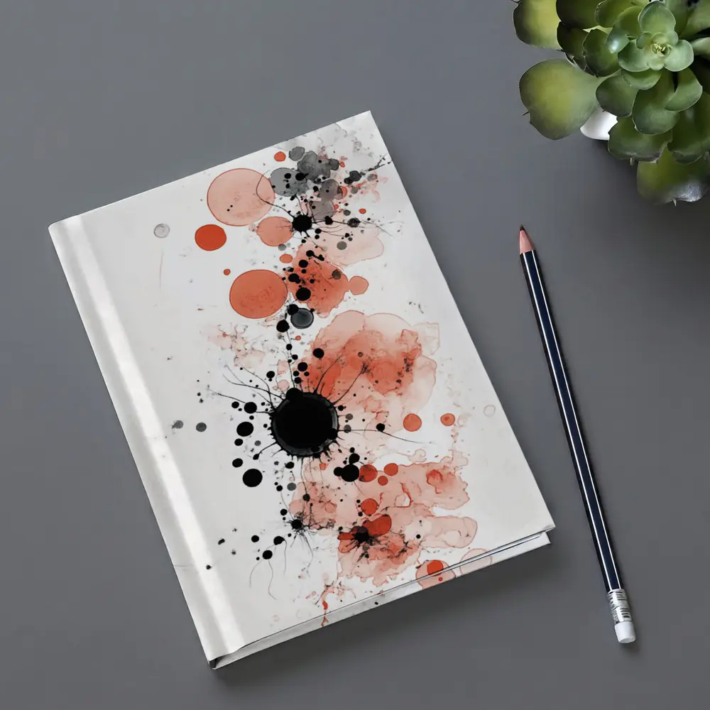 Red Black Ink Splash Abstract Watercolor Art – Notebooks
