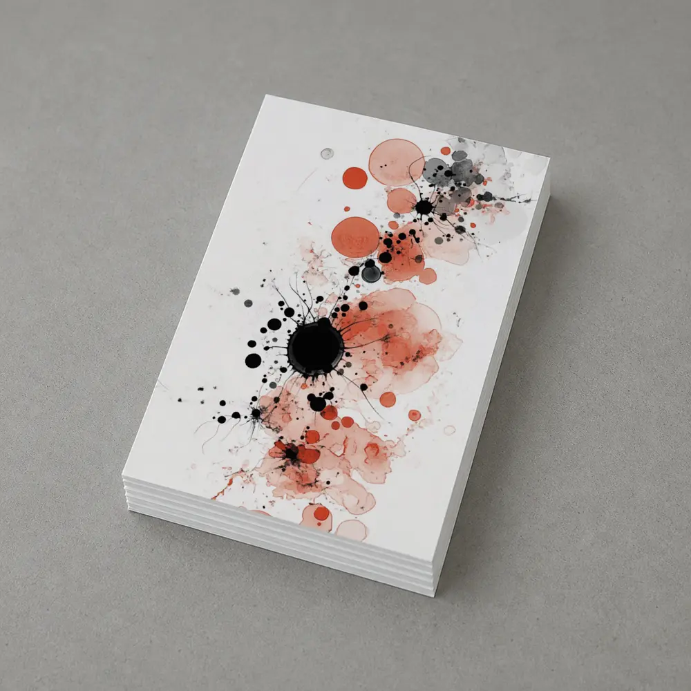 Red Black Ink Splash Abstract Watercolor Art – Postcards