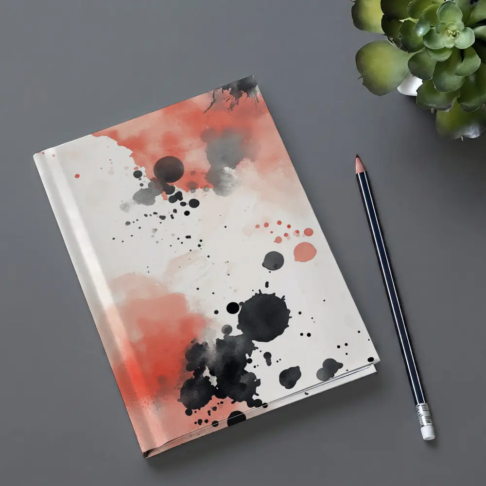 Red Black Ink Splatter Watercolor Abstract Art – Notebooks