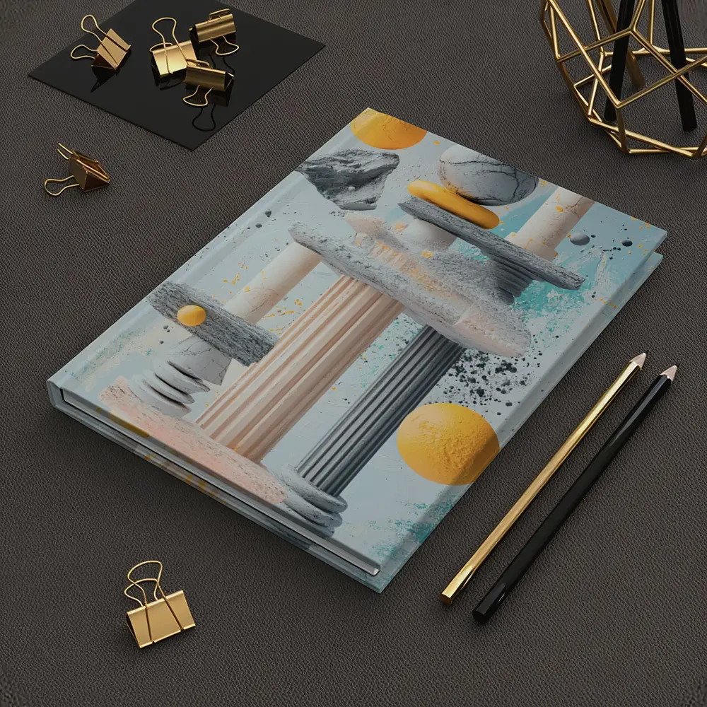 Greek Columns Marble Spheres Abstract Art – Notebooks