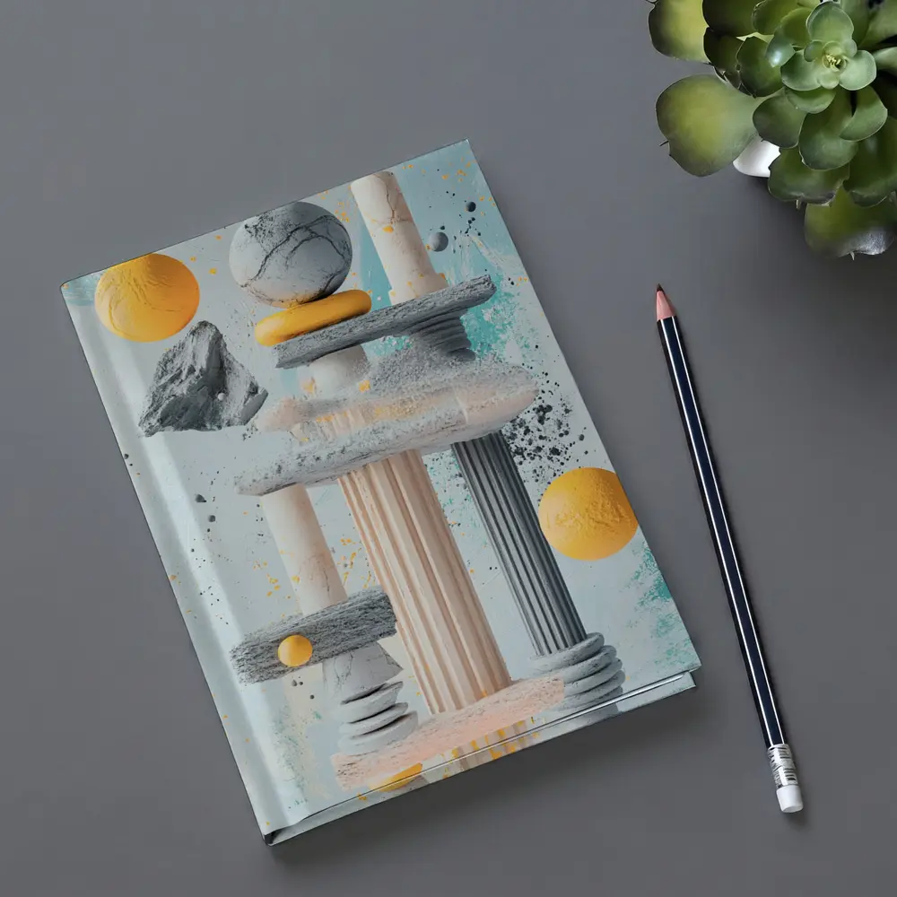 Greek Columns Marble Spheres Abstract Art – Notebooks