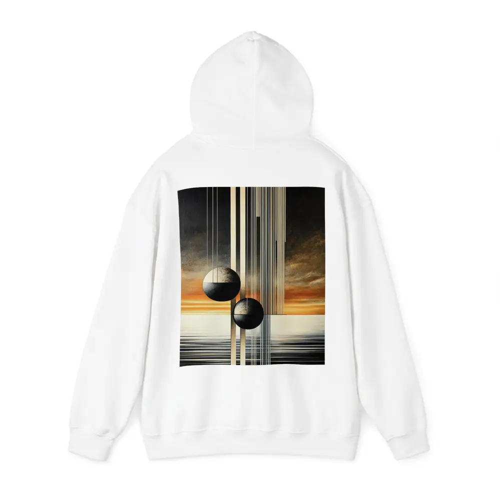 Abstract Geometric Spheres Sunset Sky Art – Hoodies