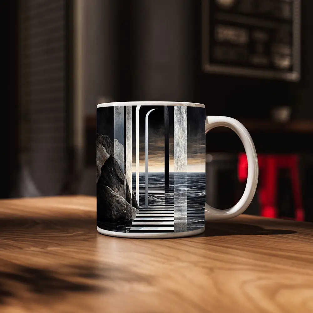 Surreal Arches Ocean Dark Atmospheric Art – Mugs
