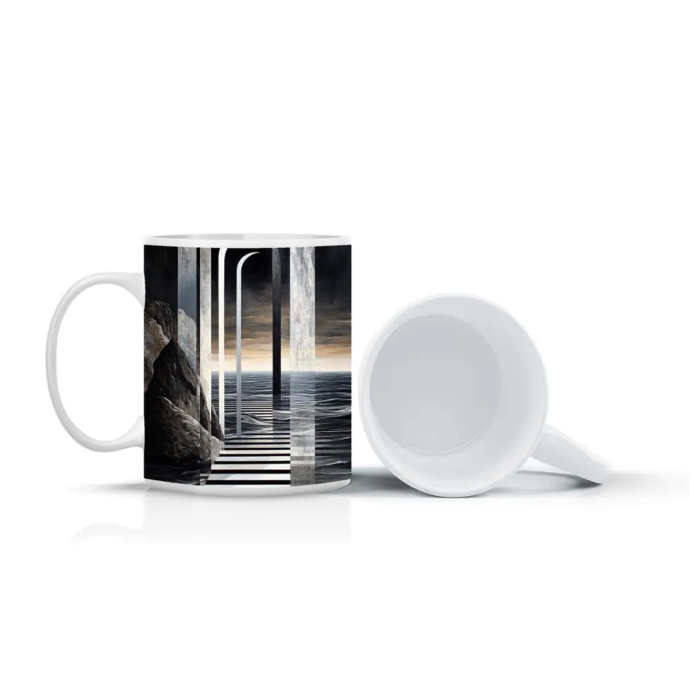 Surreal Arches Ocean Dark Atmospheric Art – Mugs
