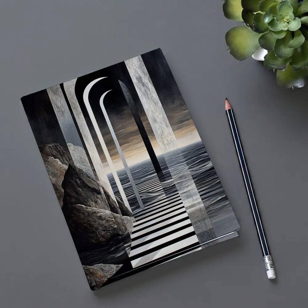 Surreal Arches Ocean Dark Atmospheric Art – Notebooks