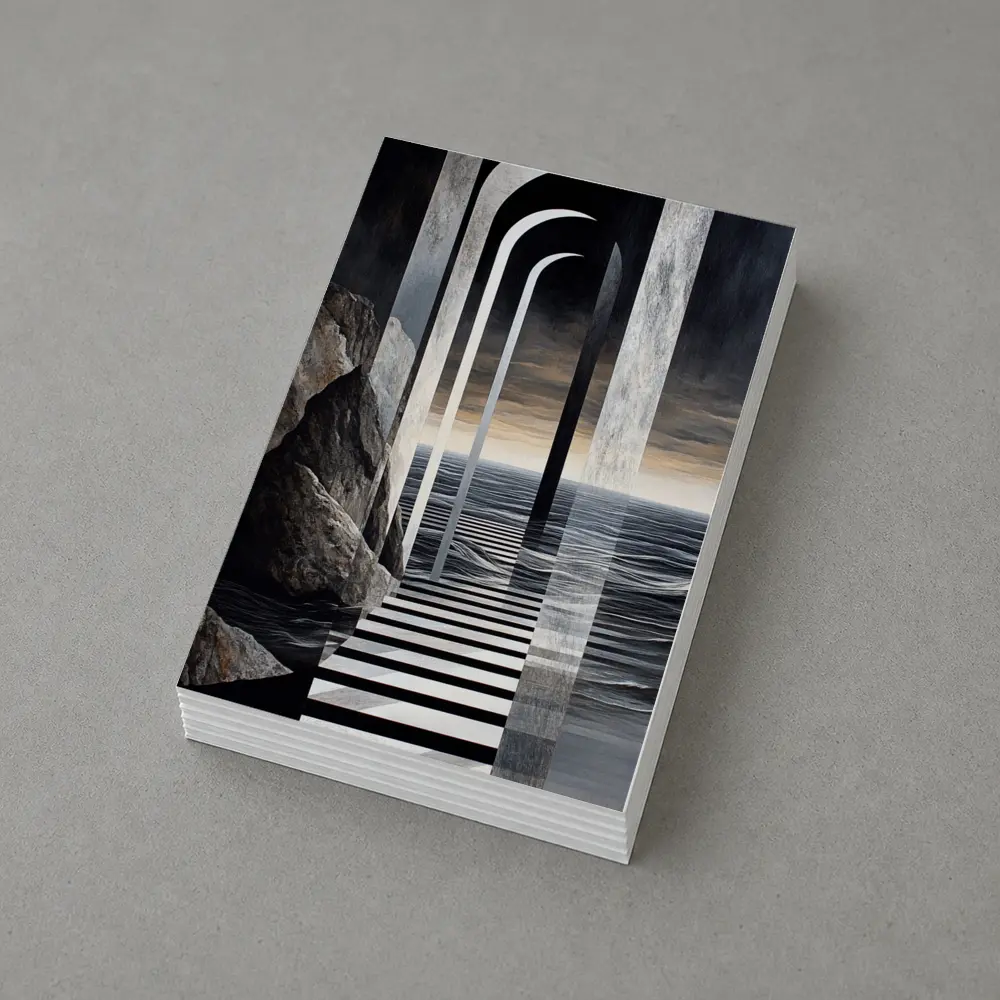 Surreal Arches Ocean Dark Atmospheric Art – Postcards