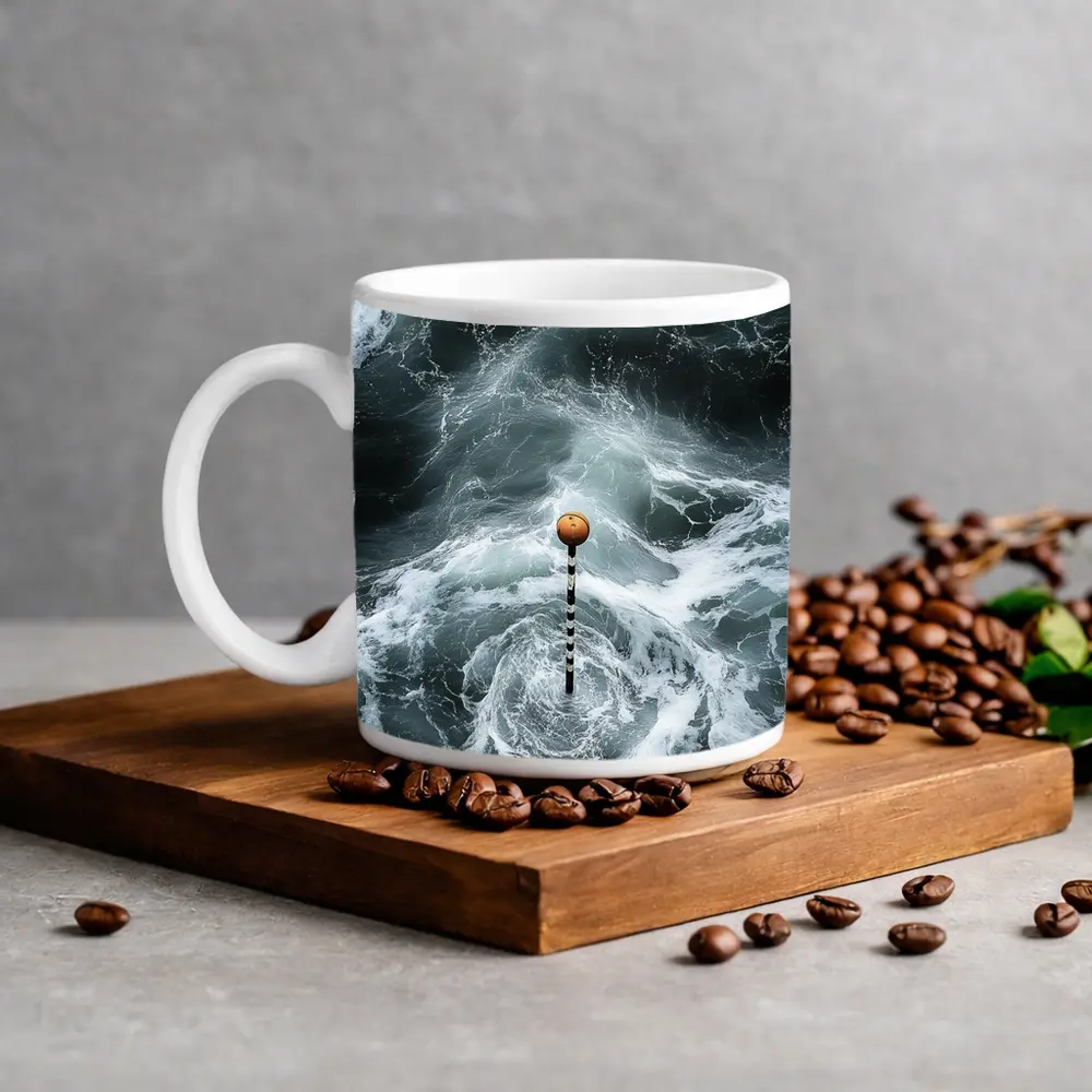 Ocean Buoy Swirling Dark Stormy Waves – Mugs