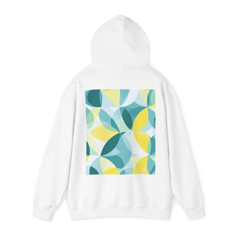 Teal Yellow Overlapping Circles Geometric Pattern – Hoodies