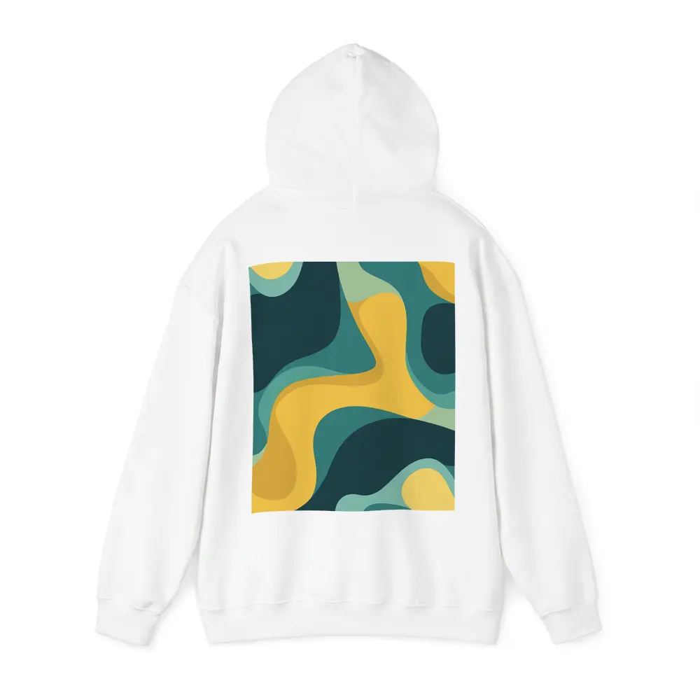Teal and Yellow Abstract Wavy Organic Shapes – Hoodies