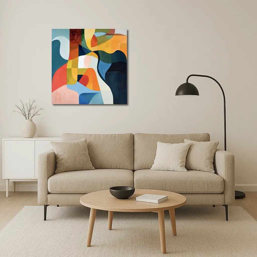 Bold Abstract Shapes Colorful Modern Art – Wall Art