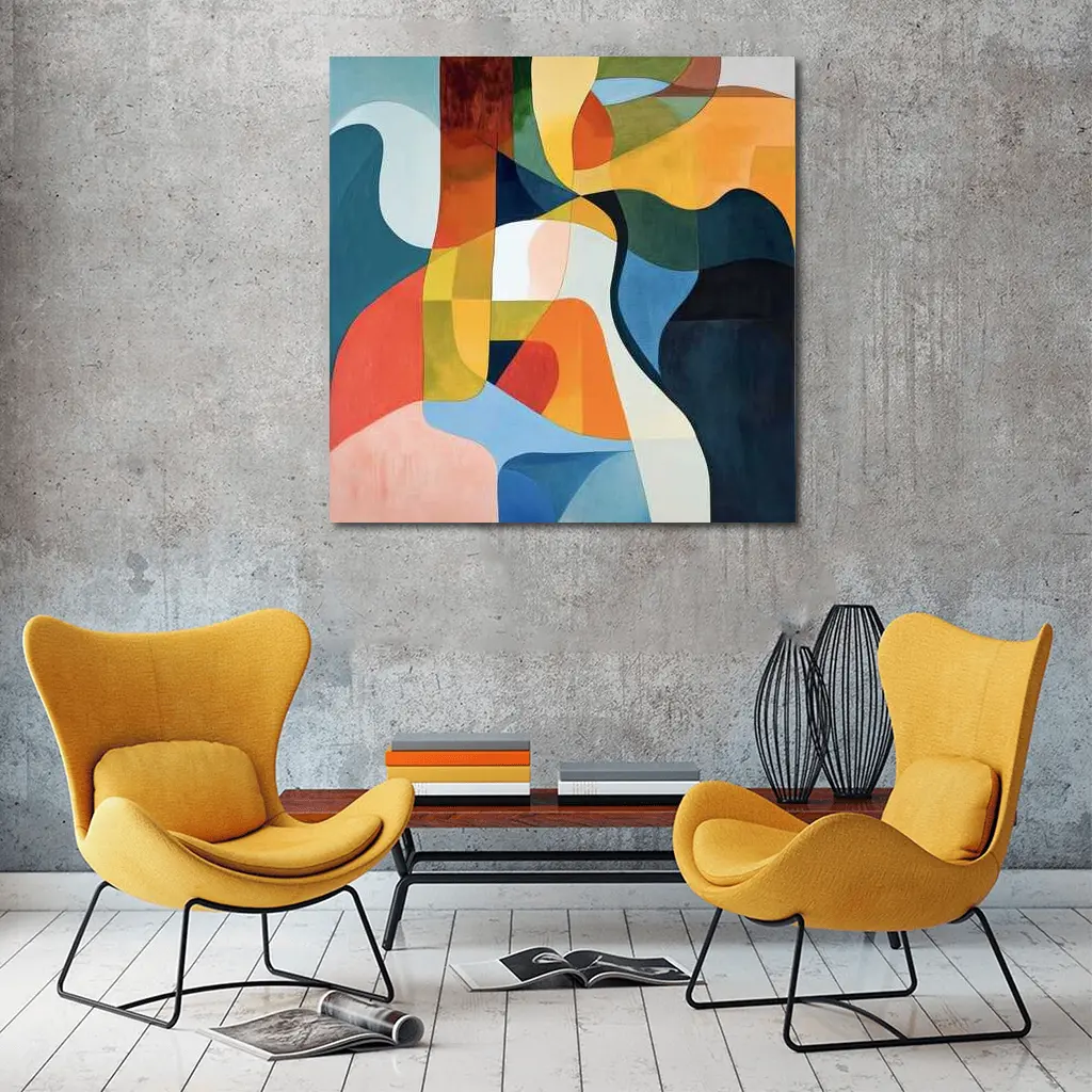 Bold Abstract Shapes Colorful Modern Art – Wall Art