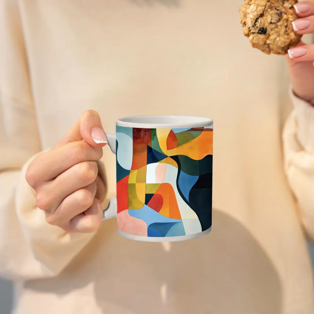 Bold Abstract Shapes Colorful Modern Art – Mugs