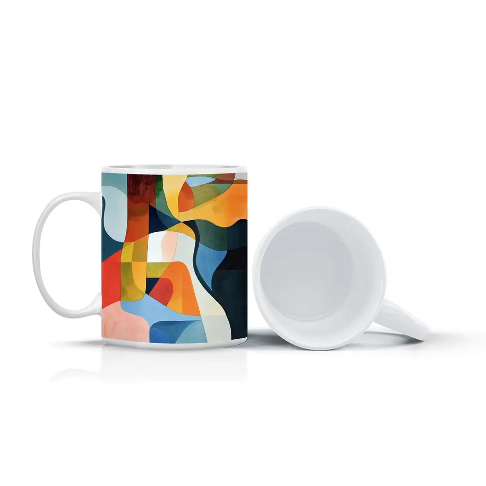 Bold Abstract Shapes Colorful Modern Art – Mugs