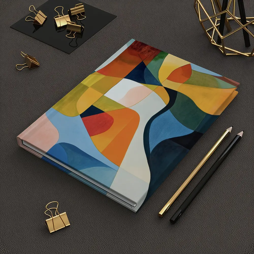 Bold Abstract Shapes Colorful Modern Art – Notebooks