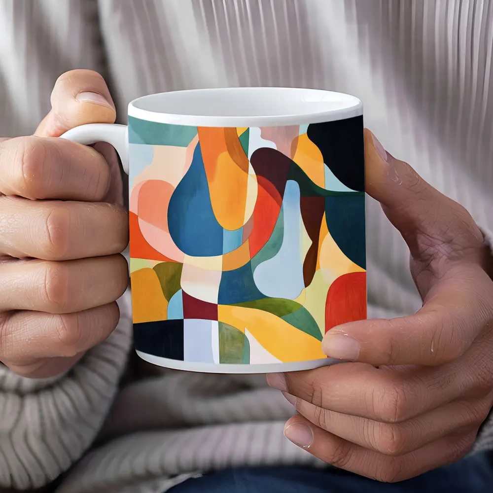 Colorful Abstract Organic Shapes Modern Art – Mugs