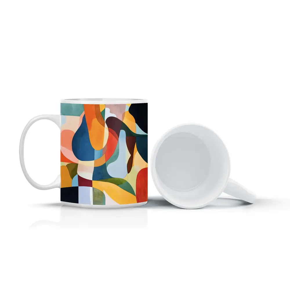 Colorful Abstract Organic Shapes Modern Art – Mugs