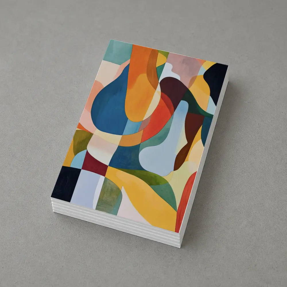 Colorful Abstract Organic Shapes Modern Art – Postcards