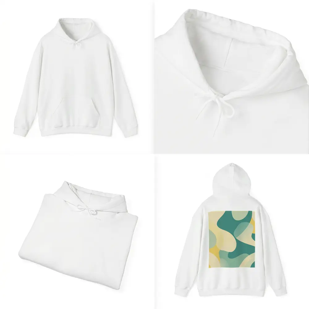 Teal Yellow Abstract Organic Blob Pattern – Hoodies