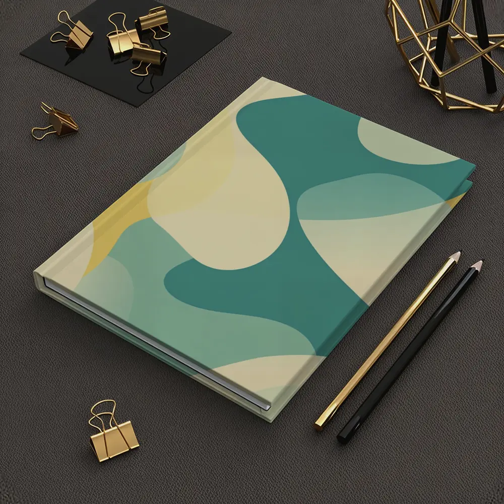 Teal Yellow Abstract Organic Blob Pattern – Notebooks