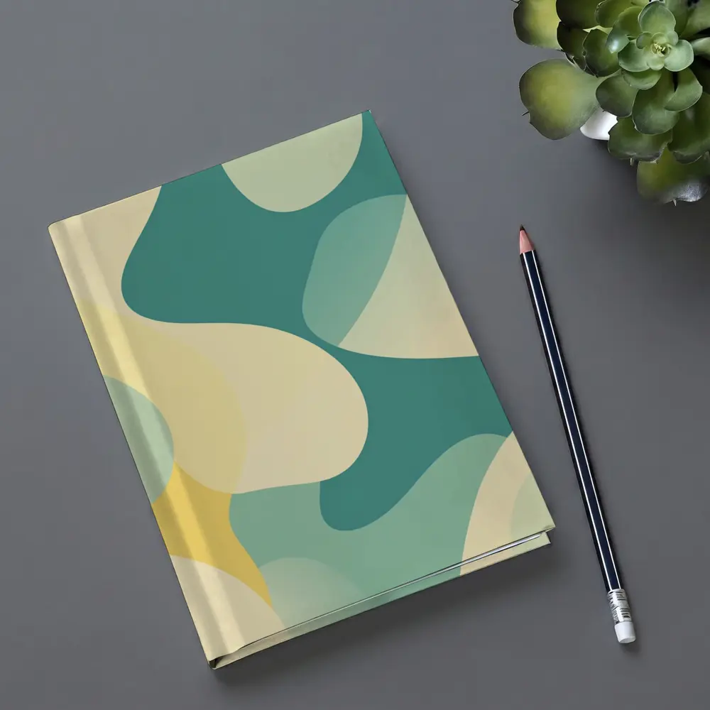 Teal Yellow Abstract Organic Blob Pattern – Notebooks