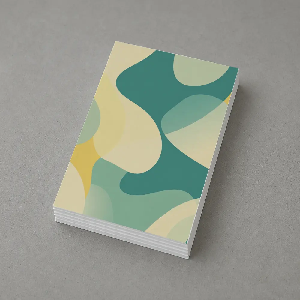 Teal Yellow Abstract Organic Blob Pattern – Postcards
