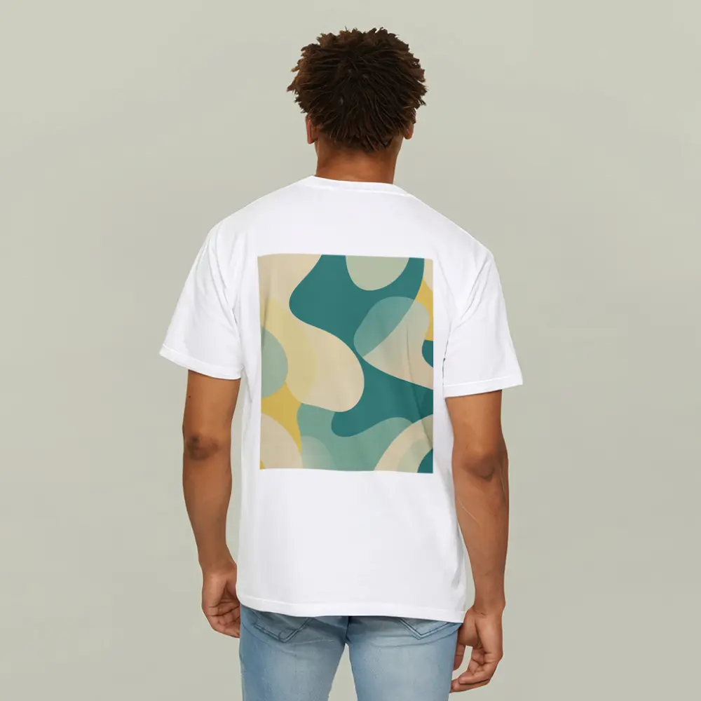Teal Yellow Abstract Organic Blob Pattern – T-Shirts