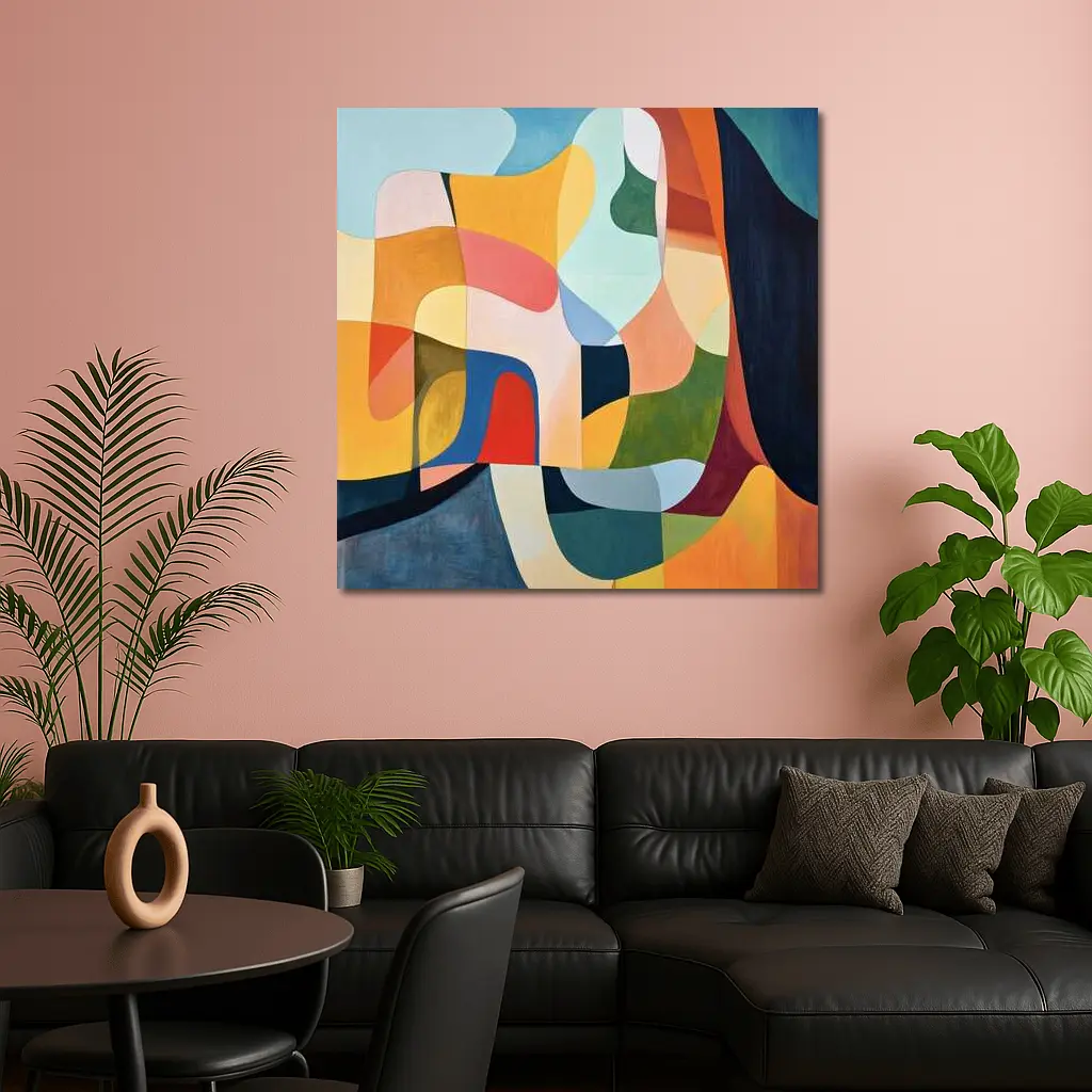 Colorful Abstract Organic Shapes Painting Art – Wall Art