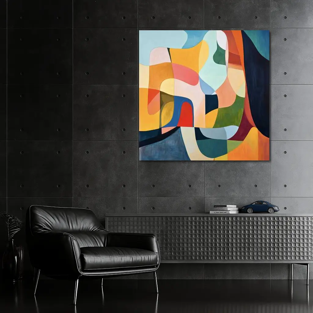Colorful Abstract Organic Shapes Painting Art – Wall Art