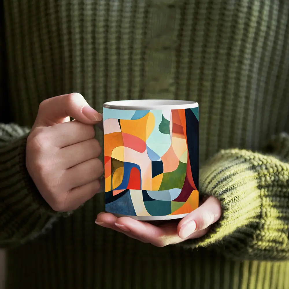 Colorful Abstract Organic Shapes Painting Art – Mugs