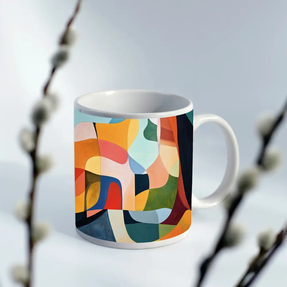 Colorful Abstract Organic Shapes Painting Art – Mugs