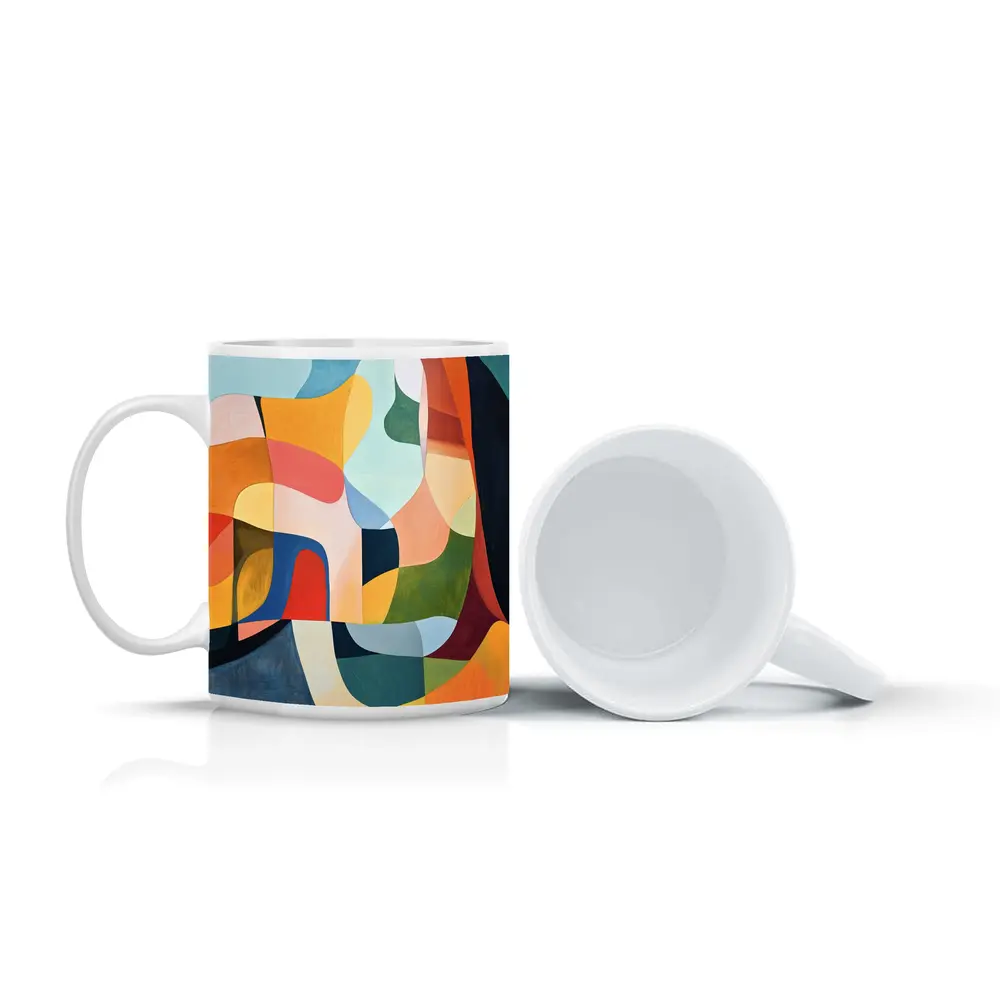 Colorful Abstract Organic Shapes Painting Art – Mugs