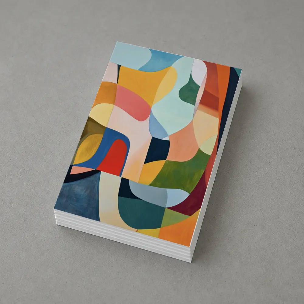 Colorful Abstract Organic Shapes Painting Art – Postcards