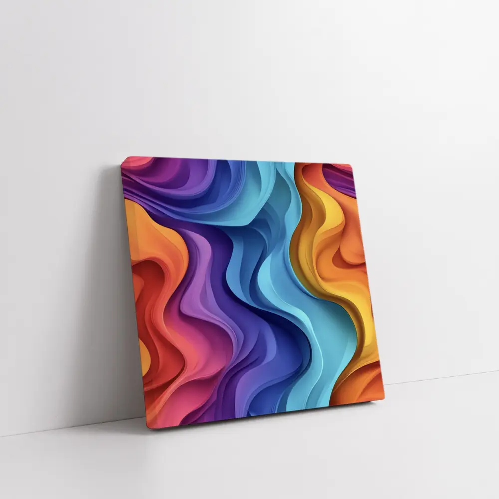 Colorful Abstract Wavy Layers Art Print – Wall Art