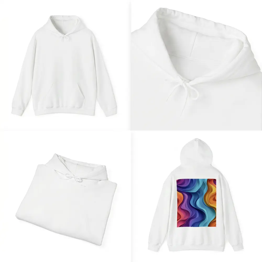 Colorful Abstract Wavy Layers Art Print – Hoodies