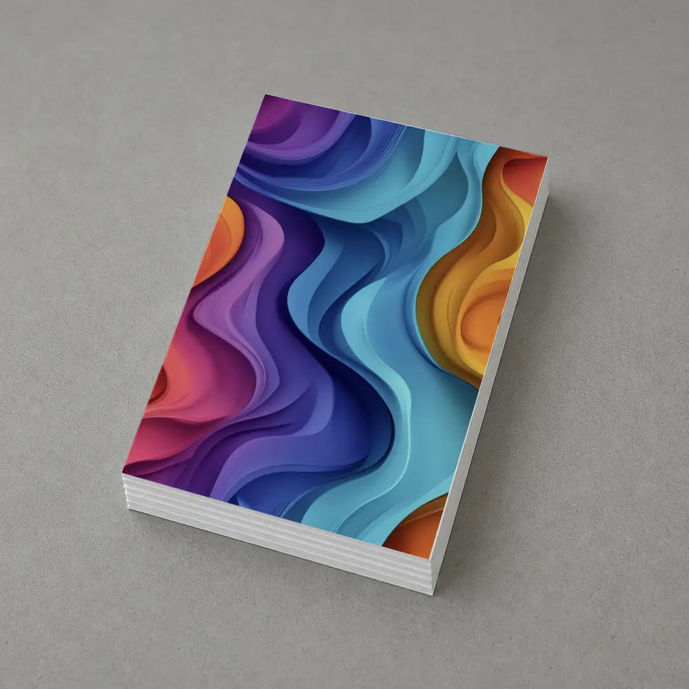 Colorful Abstract Wavy Layers Art Print – Postcards
