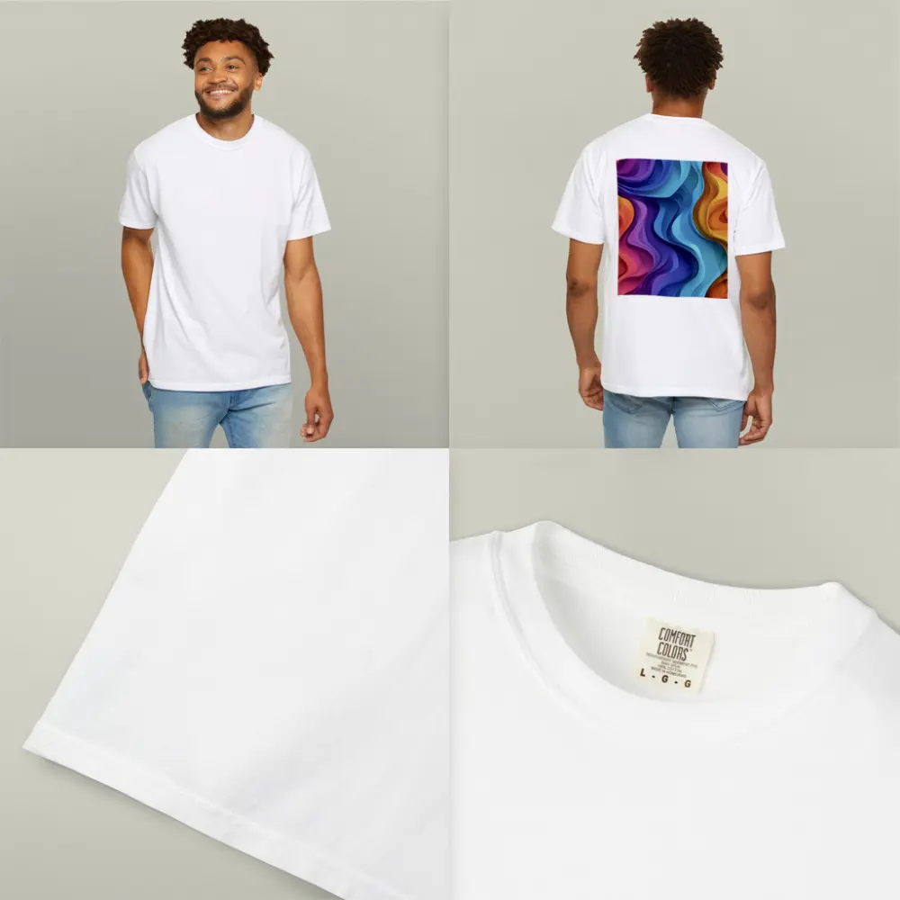 Colorful Abstract Wavy Layers Art Print – T-Shirts