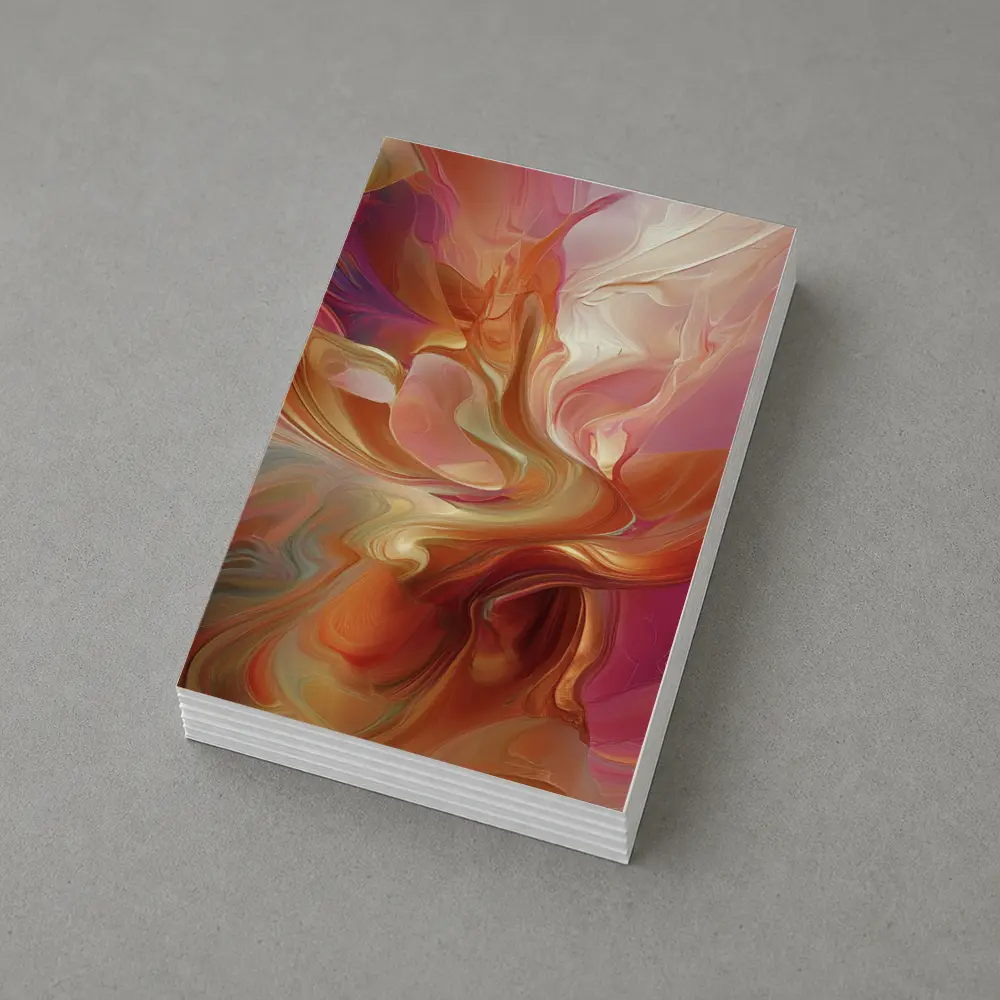 Warm Abstract Swirl Art Pink Orange Tones – Postcards