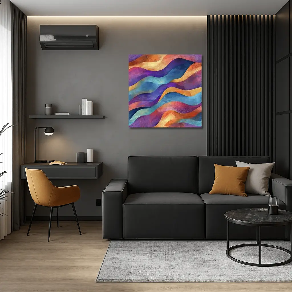 Colorful Abstract Wave Pattern Textured Art – Wall Art