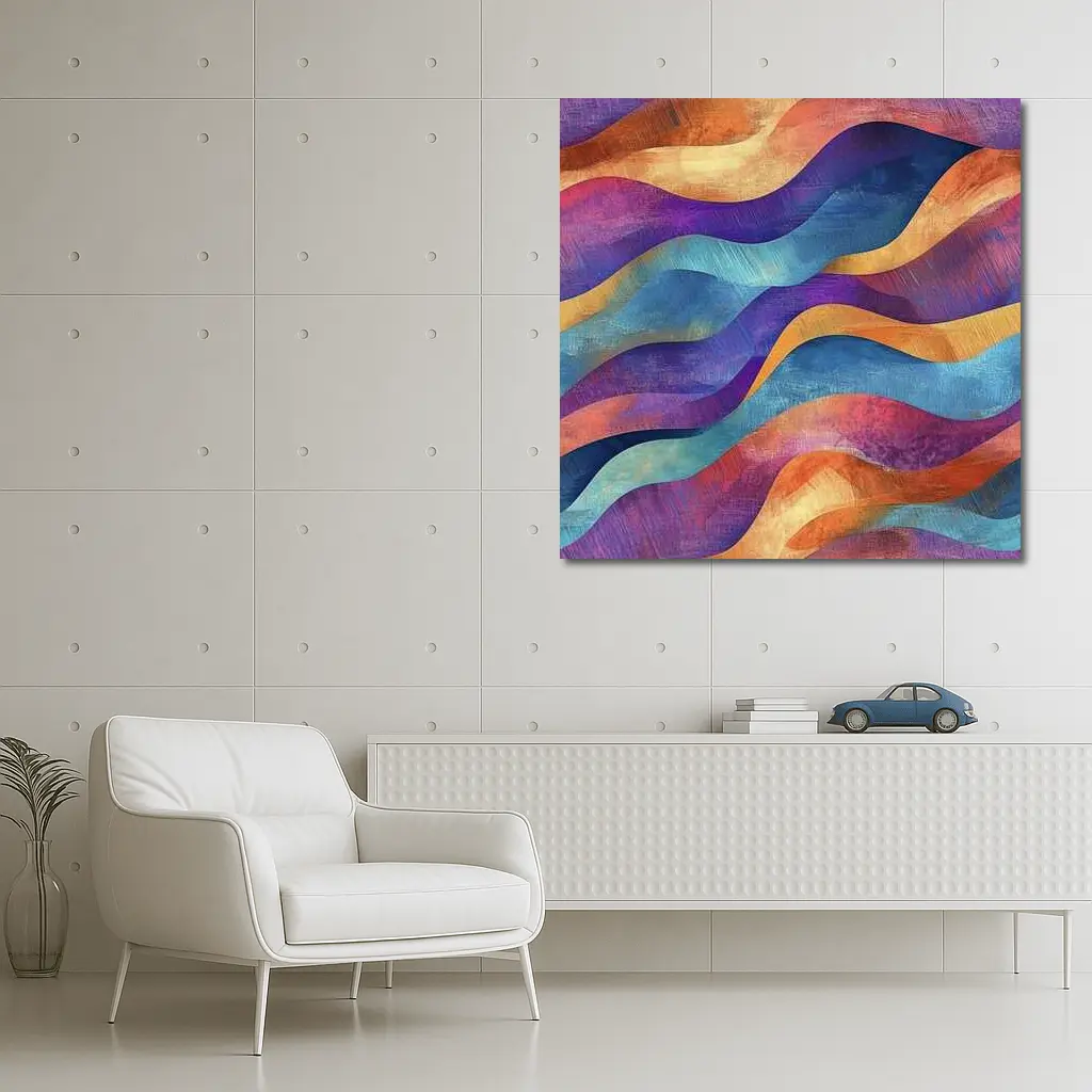 Colorful Abstract Wave Pattern Textured Art – Wall Art