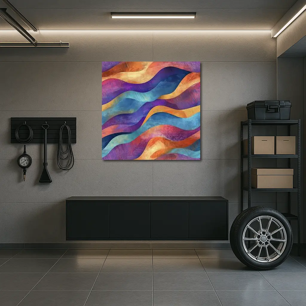 Colorful Abstract Wave Pattern Textured Art – Wall Art