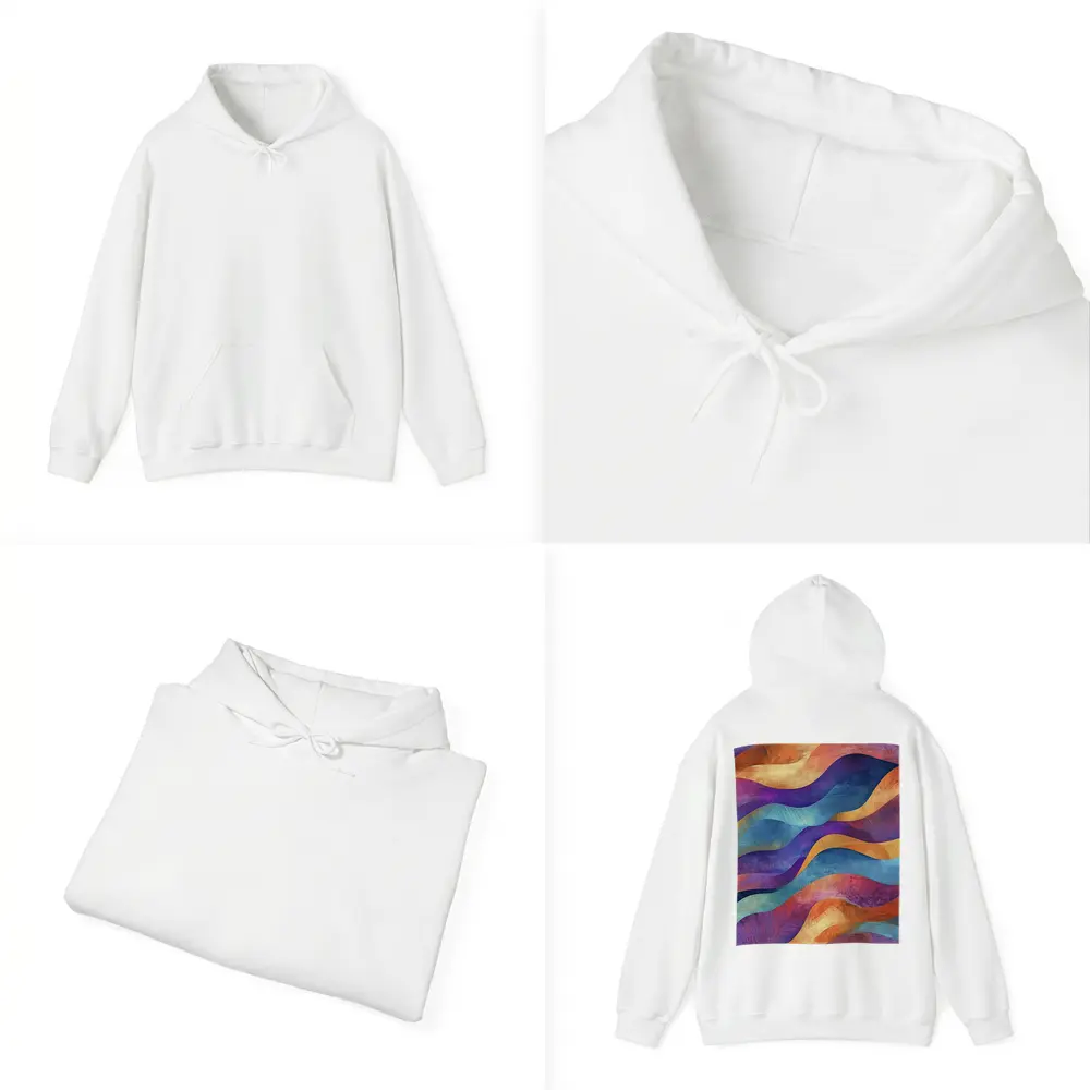 Colorful Abstract Wave Pattern Textured Art – Hoodies