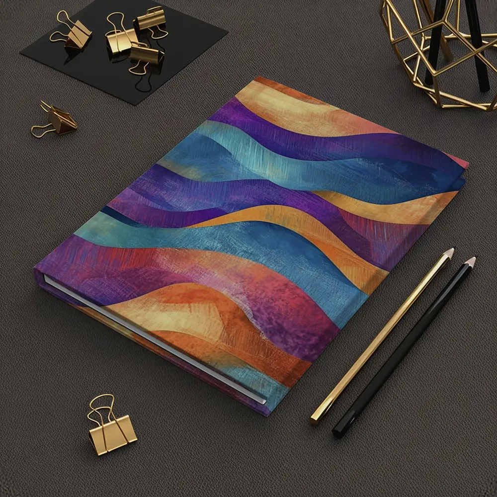 Colorful Abstract Wave Pattern Textured Art – Notebooks