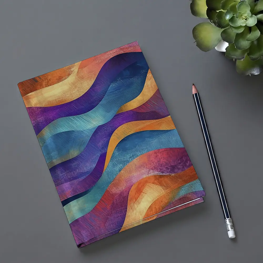 Colorful Abstract Wave Pattern Textured Art – Notebooks
