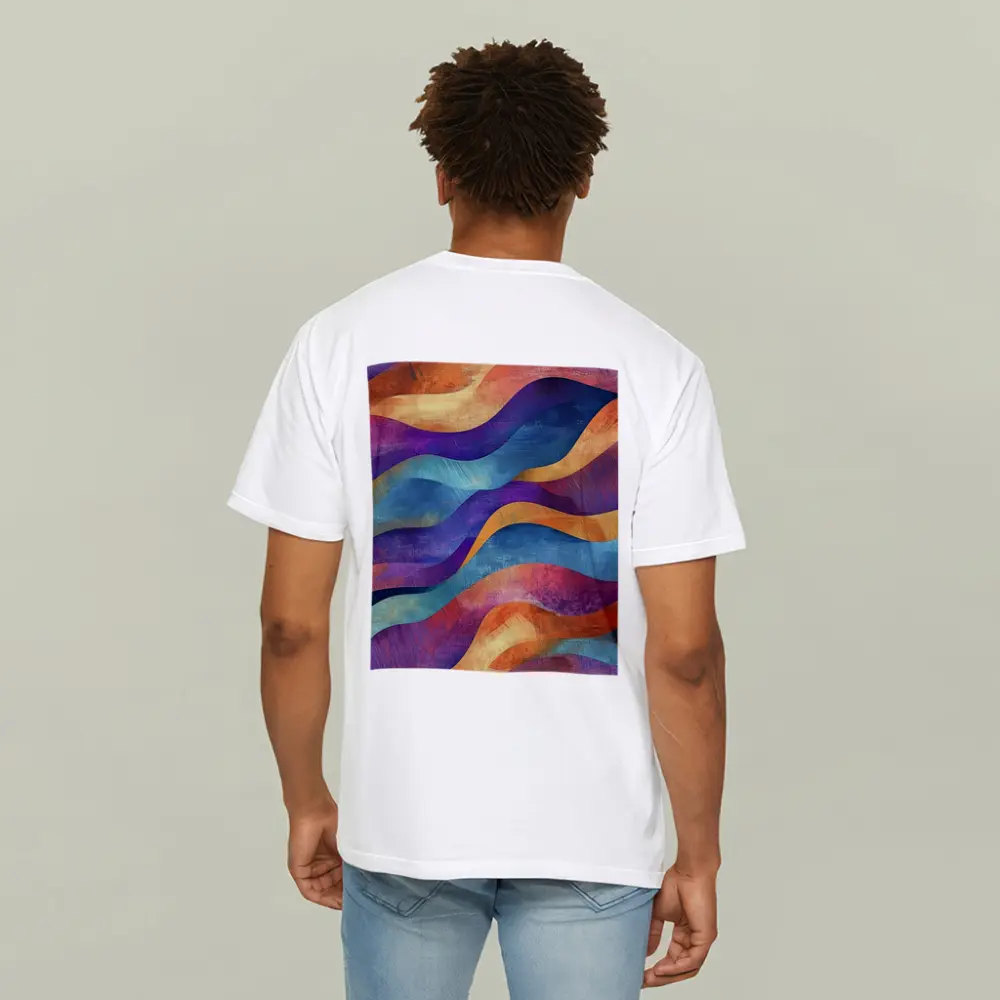 Colorful Abstract Wave Pattern Textured Art – T-Shirts