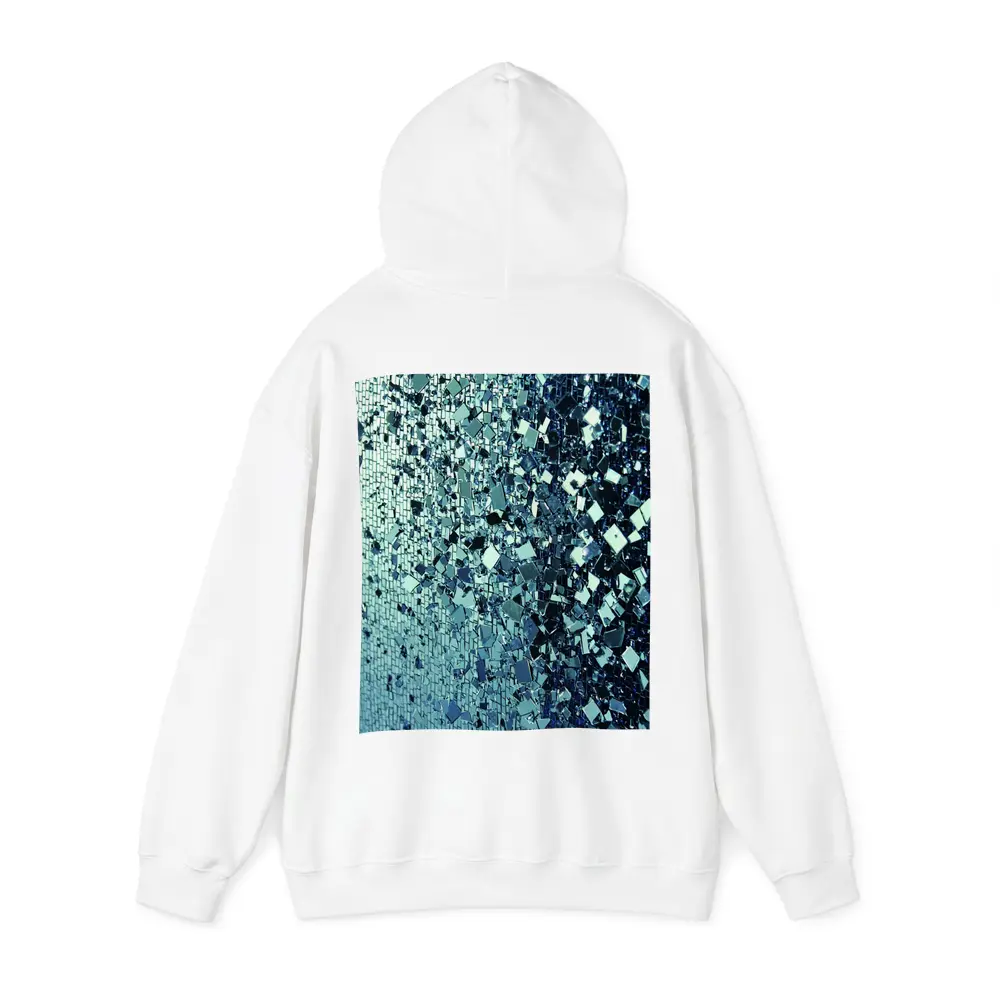 Blue Silver Mirror Fragment Abstract Wall Art – Hoodies