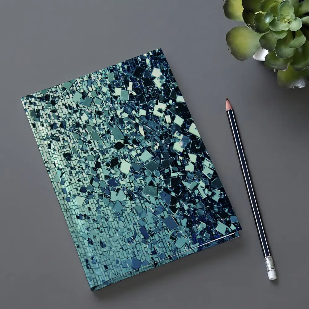 Blue Silver Mirror Fragment Abstract Wall Art – Notebooks