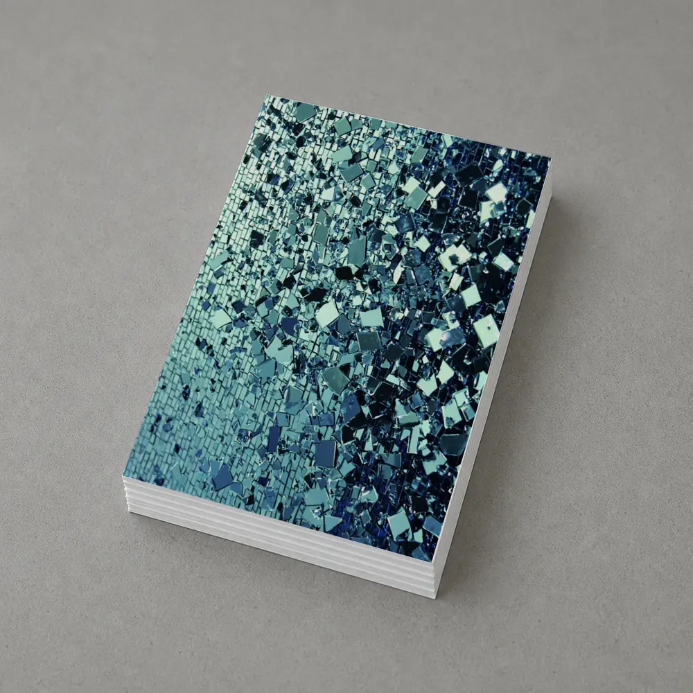 Blue Silver Mirror Fragment Abstract Wall Art – Postcards